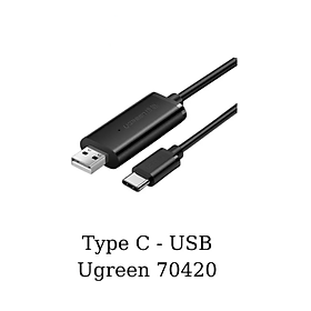 Cáp truyền dữ liệu 2 máy tính từ cổng USB-C sang cổng USB 2.0 Datalink Ugreen 70420 (dài 2m) - Hàng chính hãng