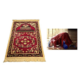 Muslim Prayer Rug Eid Embroidery Tapestry Carpet Non-Slip Mat