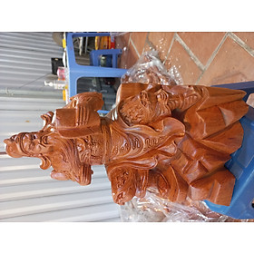 Mua Tượng quan công đọc sách bằng gỗ hương đá kt cao 50×25×17cm