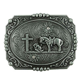 Hình ảnh Mens Western Cowboy Horse Rider Belt Buckle Vintage Classic Cross Buckles