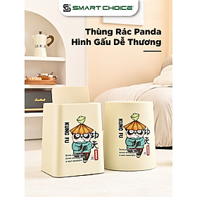 Hình ảnh Thùng Rác Panda SMARTCHOICE 2 Kiểu Vuông- Tròn In Hình Gấu Dễ Thương Dành Cho Dân Văn Phòng SCG-PK094