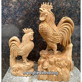 Mua Tượng con gà trống phong thủy bằng gỗ ngọc am thơm nức kt 20x10x6cm