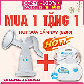 Dụng cụ hút sữa bằng tay PUR nhỏ gọn, lực hút mạnh, sản phẩm không chứa BPA (6206) 