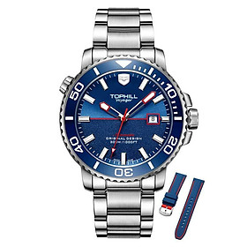 ĐỒNG HỒ TOPHILL TD003G.S1359 Dây và vỏ thép 316L, máy automatic, kính sapphire