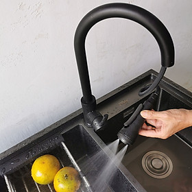 Mua Vòi chậu rửa bát dây rút sơn điện di mà đen