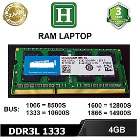 Ram laptop 4GB DDR3L bus 1333 (10600S), ram cho laptop