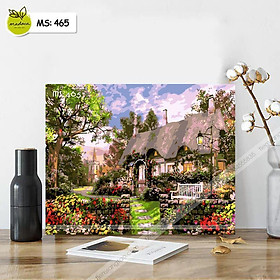 Mua Tranh sơn dầu số hóa tự tô màu ngôi nhà nhỏ T465