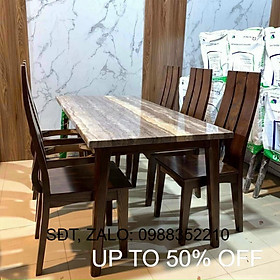 Mua Bàn ăn 6 ghế gỗ sồi xám