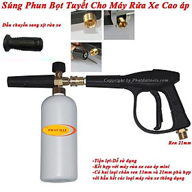 Mua Combo Súng Rửa XE và Bình Phun Bọt Tuyết 1000ml Cao Cấp-Súng Xịt Bọt Tuyết