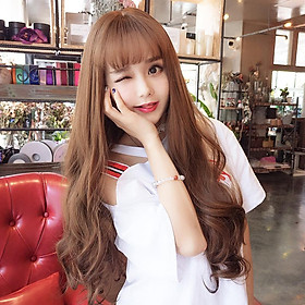 Tóc giả nữ Hàn Quốc nguyên đầu cao cấp làm bằng tơ mềm mượt như tóc thật + tặng kèm lưới ONLINE SHOPPING_1102