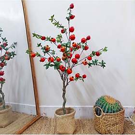 Mua Cây lựu giả - cao 140cm - Cây giả  hoa lụa Decor trang trí nhà cửa