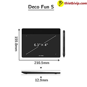 Bảng Vẽ Điện Tử XP-Pen Deco Fun S 6.3X4 inch inch Android Hỗ Trợ Cảm ứng Nghiêng kèm Bút Vẽ Không Sạc P01 - Hàng Chính Hãng
