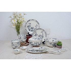 Mua Bộ bát đĩa men tràm cổ 17 và 21 món. Gốm sứ Bát Tràng.