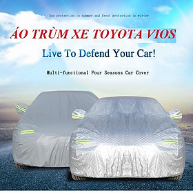{BẠT DÀY NẶNG} Bạt phủ ô tô, áo trùm xe, bạt che nắng mưa 3 LỚP DÀNH CHO XE Toyota Vios