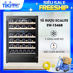Mua  Giao toàn quốc  Tủ bảo quản rượu Ecalite EW-1546B - 2 vùng nhiệt độ - Sức chứa 46 chai - Hàng chính hãng