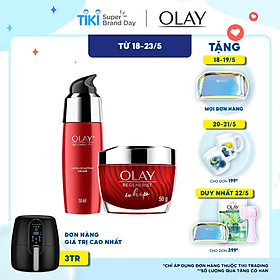 Bộ 2 sản phẩm chống lão hóa hoàn hảo Olay Regenerist Advance Anti Aging: 1 Kem dưỡng ẩm Whips 50g + 1 Serum