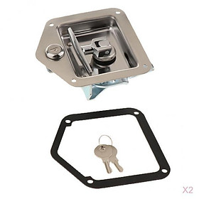 Pair Toolbox Door Lock with 2 Keys Latch Paddle Handle for RV Trailer Truck