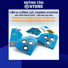 Mua Cường lực camera ip 14 pro max 14 plus 13 pro max 13 mini KUZOOM viền nhiều màu phụ kiện huỳnh tân