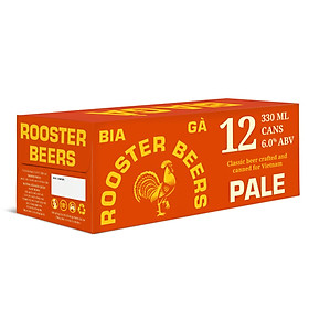 Rooster Beers Pale (Bia Gà Pale) Thùng 12 Lon x 330ml