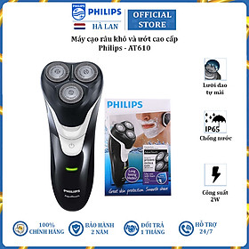 Máy cạo râu khô và ướt 3 lưỡi cao cấp Philips AT610 - Hàng Nhập Khẩu