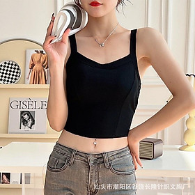 Áo hai dây crop top nữ , Áo tank top chất liệu cotton thấm hút mồ hôi, Áo 2 dây có đệm diện hè xinh