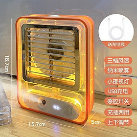 Quạt điều hoà hơi nước mini để bàn có đèn , sạc tích điện dung tích bình chứa nước 150ml