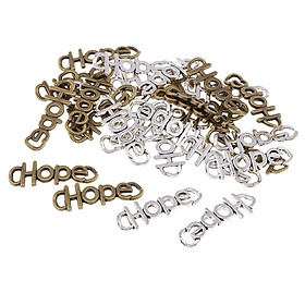 30x Hope Shape Bracelet Charms Pendants Connector For Jewelry Making Crafts
