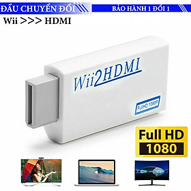 Đầu chuyển đổi máy chơi game Wii sang màn hình Tivi cổng HDMI HD 1080P Video 3.5mm cho HDTV - Đầu chuyển Wii ra HDMI, Nintendo Wii to HDMI, Wii sang HDMI - Đầu chuyển tín hiệu adapter máy Nintendo Wii ra HDMI, Wii2HDMI