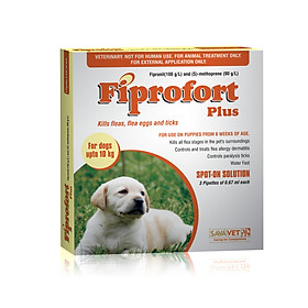 Sản phẩm trị bọ chét, ve chó cho chó dưới 10kg Fiprofort Plus 0.67 ml (hộp 3 tuýp)