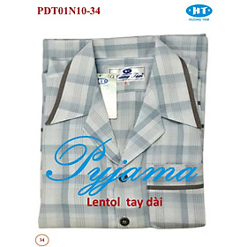 Bộ Pyjama HUONGTAM Lentol tay dài nam cao cấp(PDT01N11). Chất liệu vải Lentol loại tốt: mềm mại, thoáng mát, không phai màu