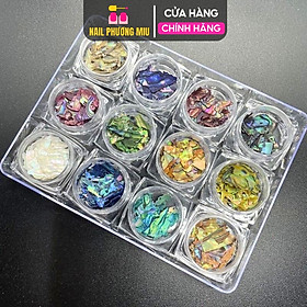 Xà Cừ Vân Đá Siêu Mỏng 12 Màu, Chất Liệu Ngọc Trai Sáng Bóng, 7g/Hũ Dành Cho Thợ Làm Nail Nhà Nail Phương Miu khảm xà cừ việt nam