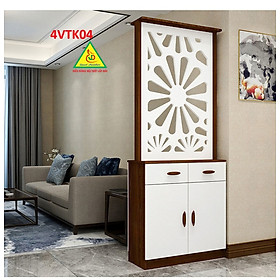 Vách ngăn phòng khách, vách ngăn tủ kệ bằng gỗ 4VTK04- Nội thất lắp ráp Viendong adv