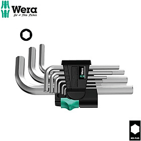 Bộ khóa lục giác ngắn 9 cái 950/9 Hex-Plus 5 L-key set, metric, chrome-plated Wera 05021406001
