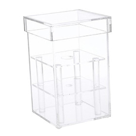 Clear Acrylic Flower Box, Decorative Centerpiece Cosmetic Makeup Organizer Rose Pots Stand Holder for Table Office Home Decoration