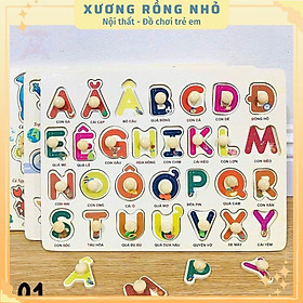 Bảng núm gỗ song ngữ Anh Việt, đồ chơi gỗ thông minh cho bé 1-6 tuổi, bảng núm gỗ nhiều chủ đề giúp bé học ghép chữ