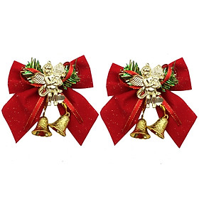 Vỉ 2 Nơ Trang Trí Giáng Sinh 12cm