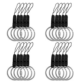 20 Pieces 28MM Dia Key Chain Rings Metal Split Ring With Plastic Clip & Rope for for Car Home Keys Organization, Arts & Crafts, DIY Pendant, Soft Toys, Doll Crafts