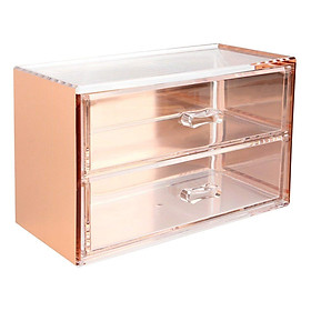 Hộp Đựng Trang Sức Có Hai Ngăn Kéo Chất Liệu Acrylic (Rose Gold)