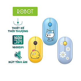 Mua Chuột Tĩnh Âm Không Dây ROBOT M230 - Họa Tiết Hoạt Hình Trẻ Trung Dễ Thương - Độ Phân Giải 1600 DPi - Hàng chính hãng - ngẫu nhiên