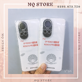 Ốp lưng cho Oppo Reno 10 / Reno 10 Pro Ốp dẻo trong TPU loại tốt, bảo vệ camera ( hàng chính hãng)