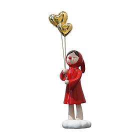 Girl Balloon Statue Figurine Collectible Sculpture for Living Room Ornament