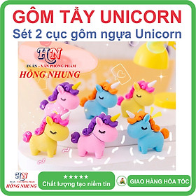 [SÉT] COMBO 2 Cục Gôm Tẩy Hình Unicorn, Màu Sắc Dễ Thương, Giúp Bé Yêu Hứng Thú Học Tập