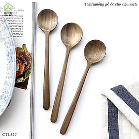 Mua Muỗng/thìa cán dài_Gỗ óc chó nhập khẩu Mỹ siêu sạch siêu nhẹ_Size 20cm (CTL529)