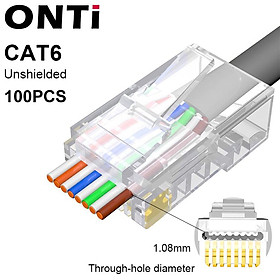 Công cụ uốn ONTi RJ45 đi qua Crimper cho Đầu nối Cat6 Cat5 Cat5e 8P8C với Lưỡi dao thay thế Bộ tháo cáp Ethernet