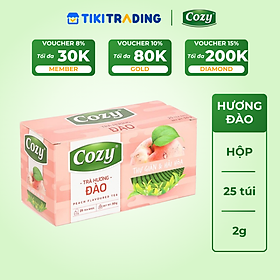 Cozy Trà Cozy túi lọc Hương Đào 25 túi x 2g Hộp