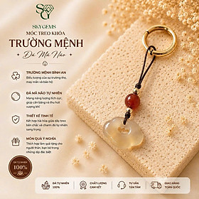 Dây Treo Khóa Trường Mệnh Như Ý Đá Mã Não Tự Nhiên – Phụ Kiện Phong Thủy May Mắn, Trang Trí Cao Cấp
