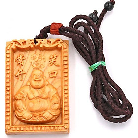 Vòng cổ mặt - gỗ hoàng đàn - khắc Phật Di lặc MG21