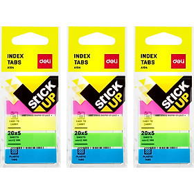 Combo 3 Giấy Phân Trang Deli EA10402 (5 Màu)