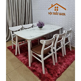 Mua Bộ bàn ăn mặt đá 6 ghế Lunar (Trắng)