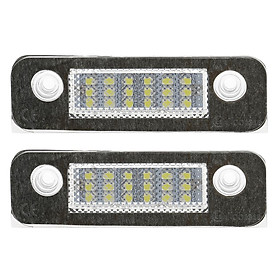 2 Piece White 18-LED License Plate Light Lamps Fit for Ford Fusion Fiesta Mondeo